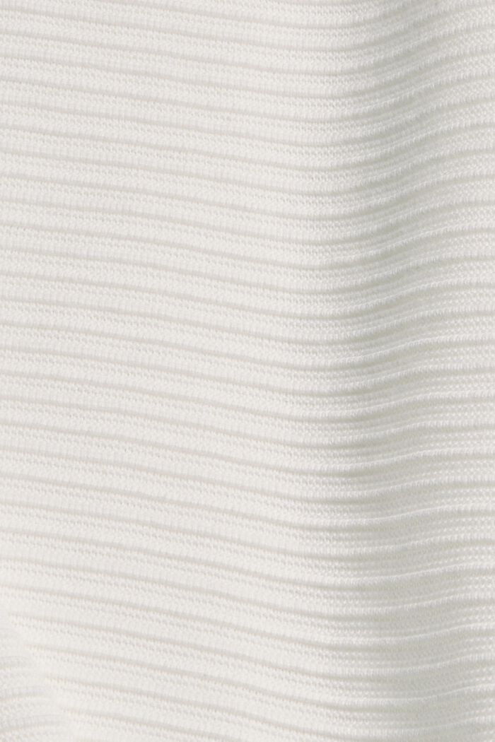Pullover med ribstruktur, økologisk bomuld, OFF WHITE, detail image number 4