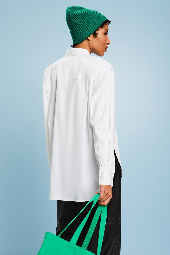 Oversized button down-skjorte, WHITE, detail image number 3