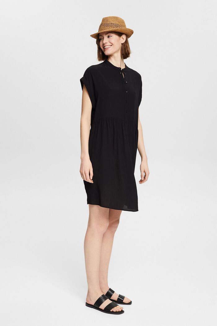Kort kjole med knapstolpe, BLACK, detail image number 1