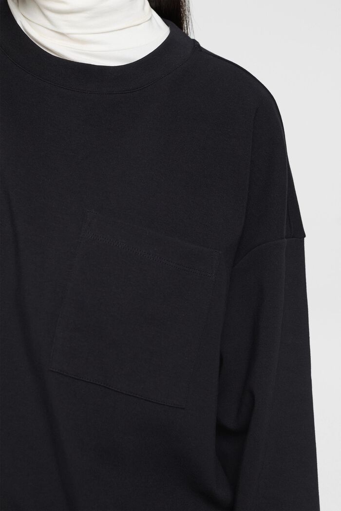 Sweatshirt med snor i den nederste kant, BLACK, detail image number 2