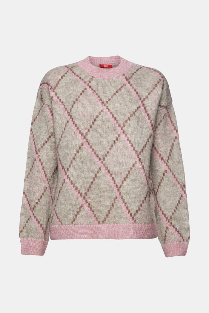 Ternet sweater i uldmiks, LIGHT TAUPE, detail image number 5