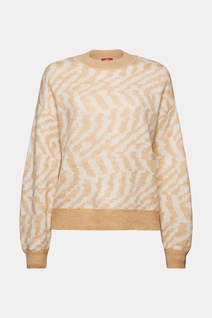 Sweater i uld-/mohairmiks, DUSTY NUDE, detail image number 7