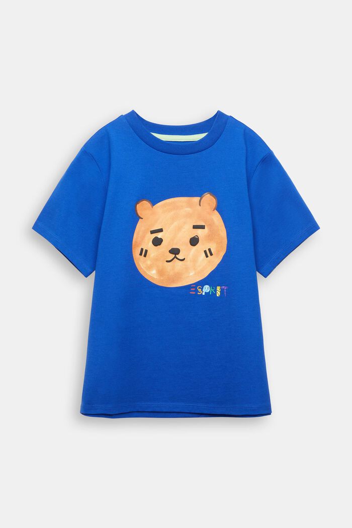 T-shirt i bomuldsjersey med print, BRIGHT BLUE, detail image number 2