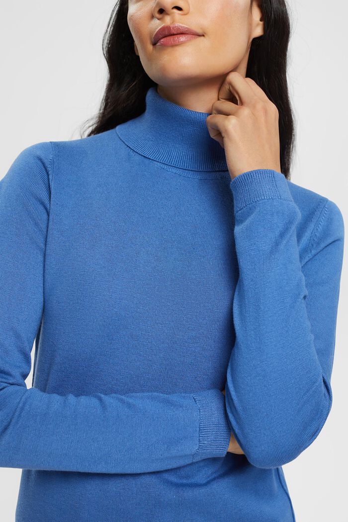 Sweater med rullekrave, BLUE, detail image number 3