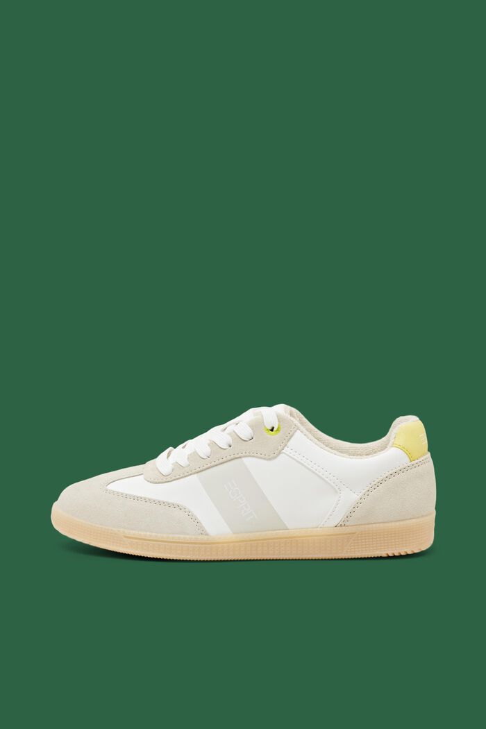 Sneakers i materialemiks, PASTEL YELLOW, detail image number 0