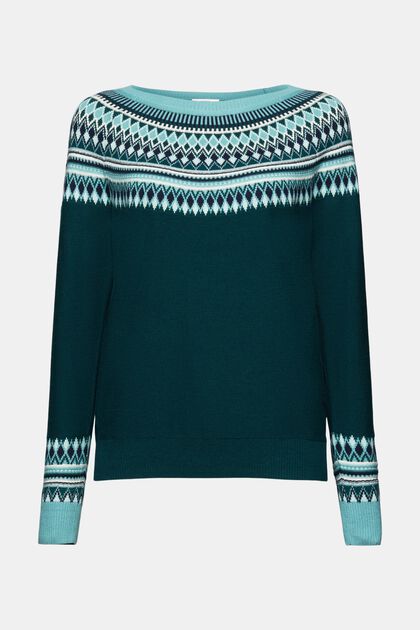 Jacquard-sweater i bomuld