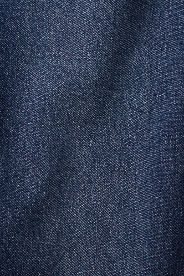 Jeans med lige ben, høj talje og opsmøg, BLUE MEDIUM WASHED, detail image number 1