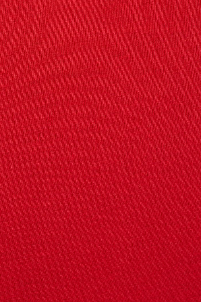 T-shirt i pima-bomuldsjersey med rund hals, DARK RED, detail image number 6