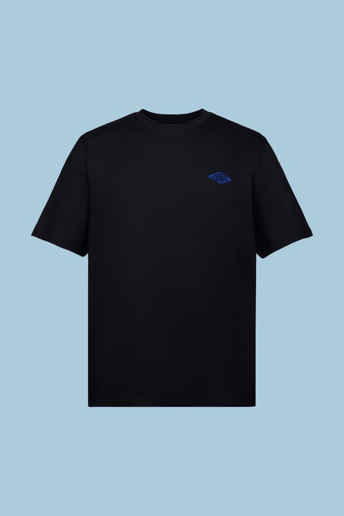Kortærmet T-shirt med logo, BLACK, detail image number 6