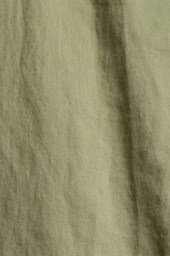 Oversized bluse i hørmiks, LIGHT KHAKI, detail image number 1