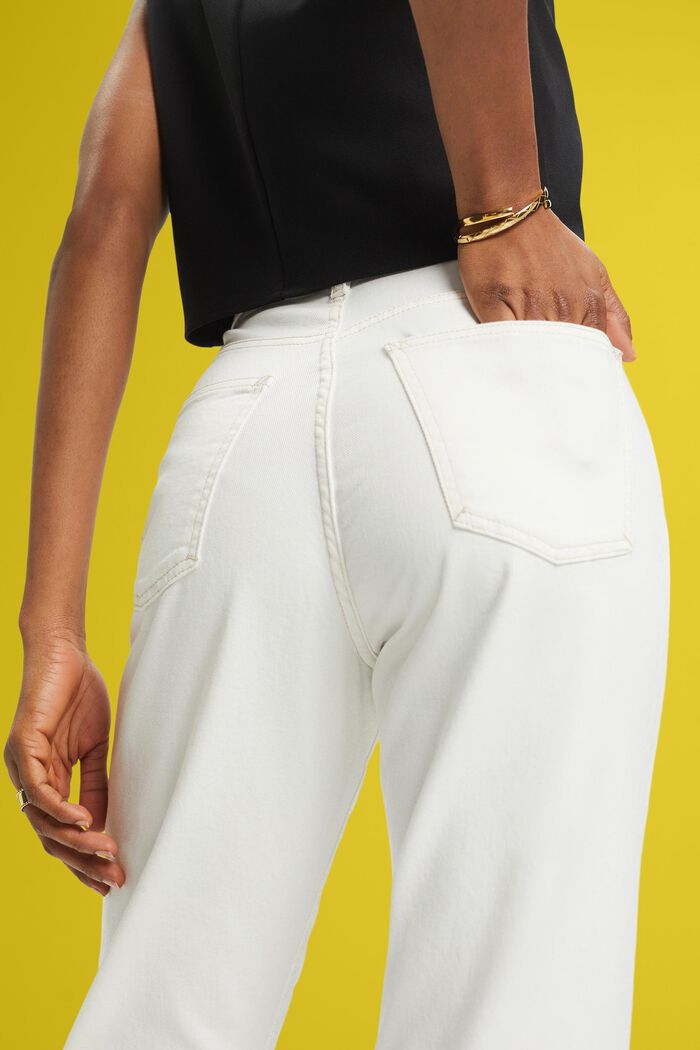 Cropped jeans med lige ben, WHITE, detail image number 2