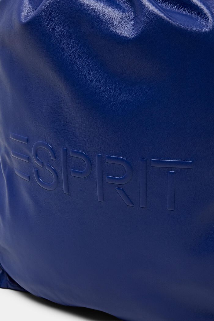 Læderrygsæk med snørelukning og logo, BRIGHT BLUE, detail image number 1