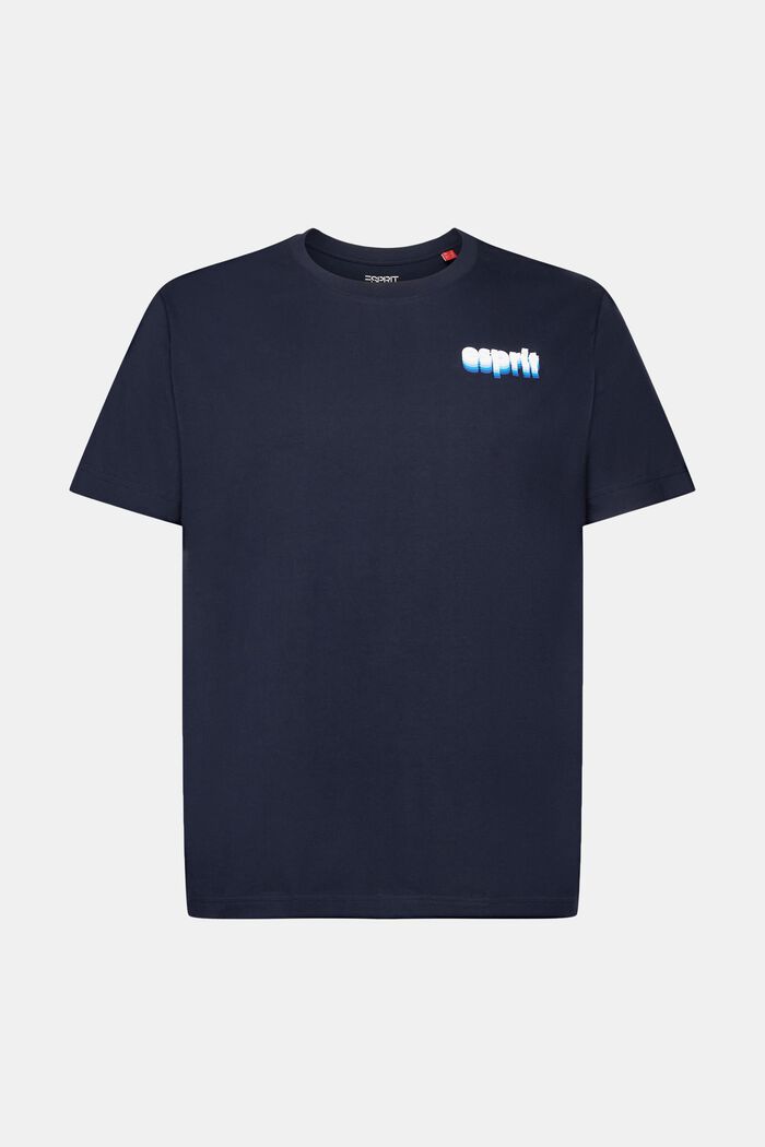Jersey-T-shirt med print, 100 % bomuld, NAVY, detail image number 6