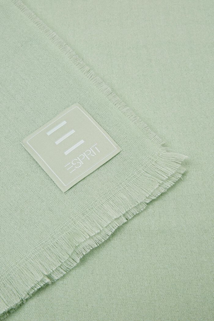 Tørklæde i børstet uldmiks, LIGHT AQUA GREEN, detail image number 1