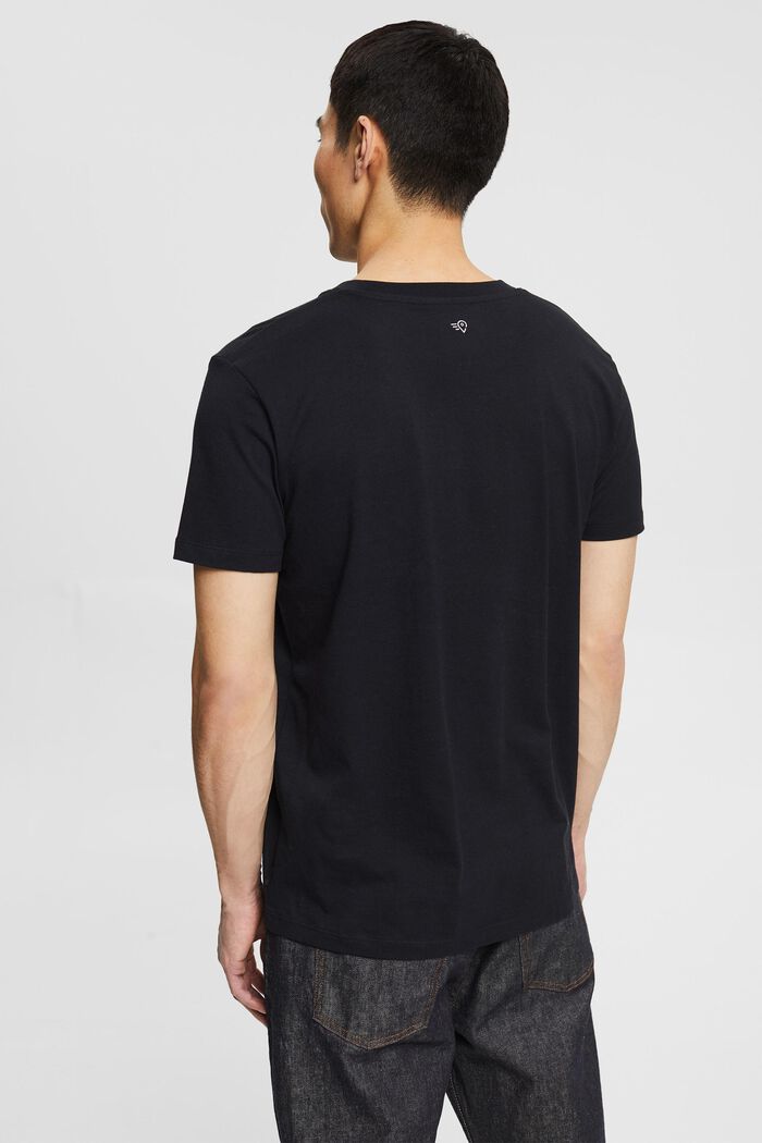 Jersey-T-shirt med print, økologisk bomuld, BLACK, detail image number 3