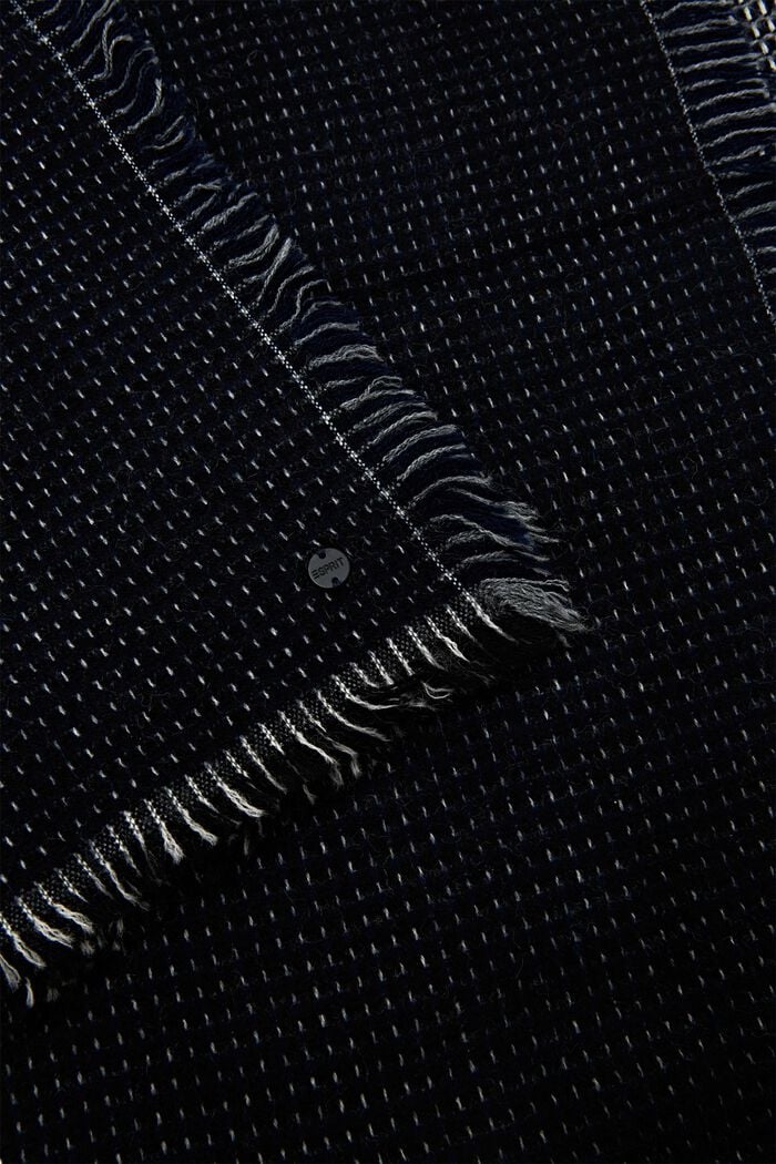 Vævet tørklæde med struktur, NAVY, detail image number 1