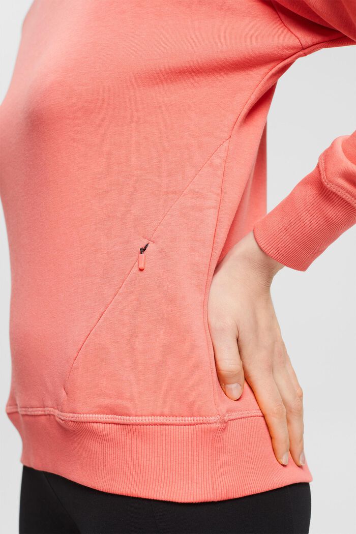 Genanvendte materialer: Sweatshirt med lynlåslommer, CORAL, detail image number 5