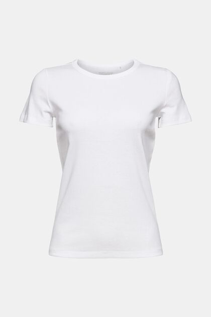 T-shirt i bomuld, WHITE, overview
