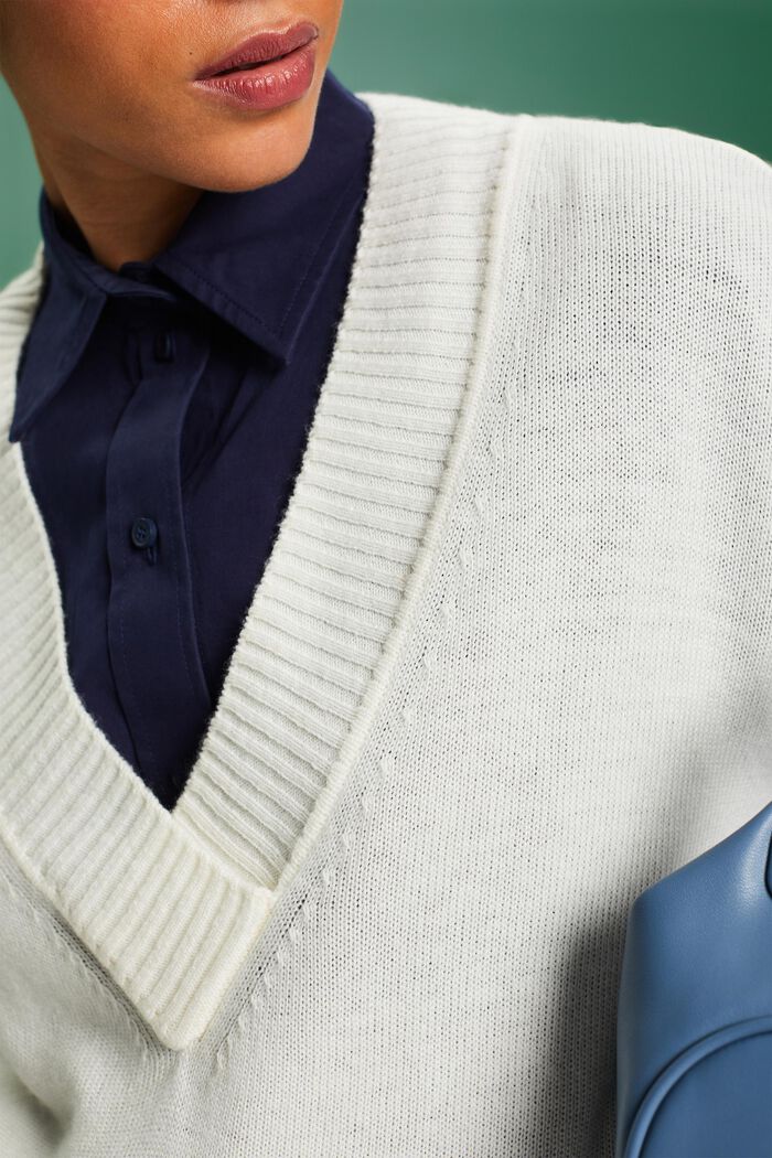 Sweater i uld- og kashmirmiks med V-hals, ICE, detail image number 3