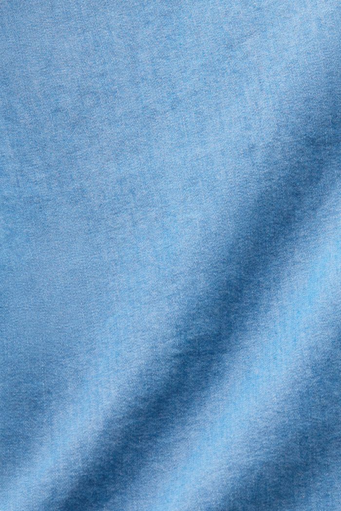 Cropped skjortebluse i denim, BLUE LIGHT WASHED, detail image number 5