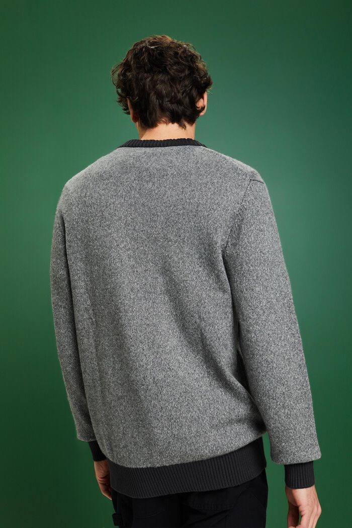 Sweater i uldmiks med rund hals, MEDIUM GREY, detail image number 2