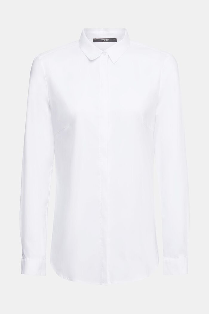 Skjortebluse i poplin, WHITE, detail image number 5