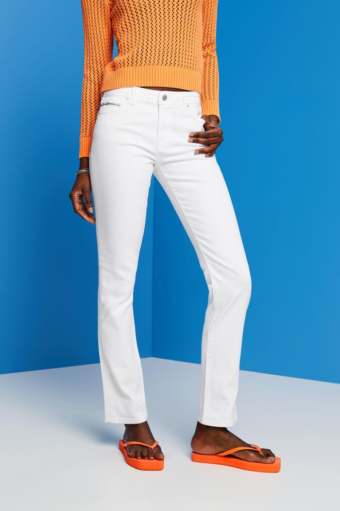 Jeans med lynlåsdetalje, WHITE, detail image number 0