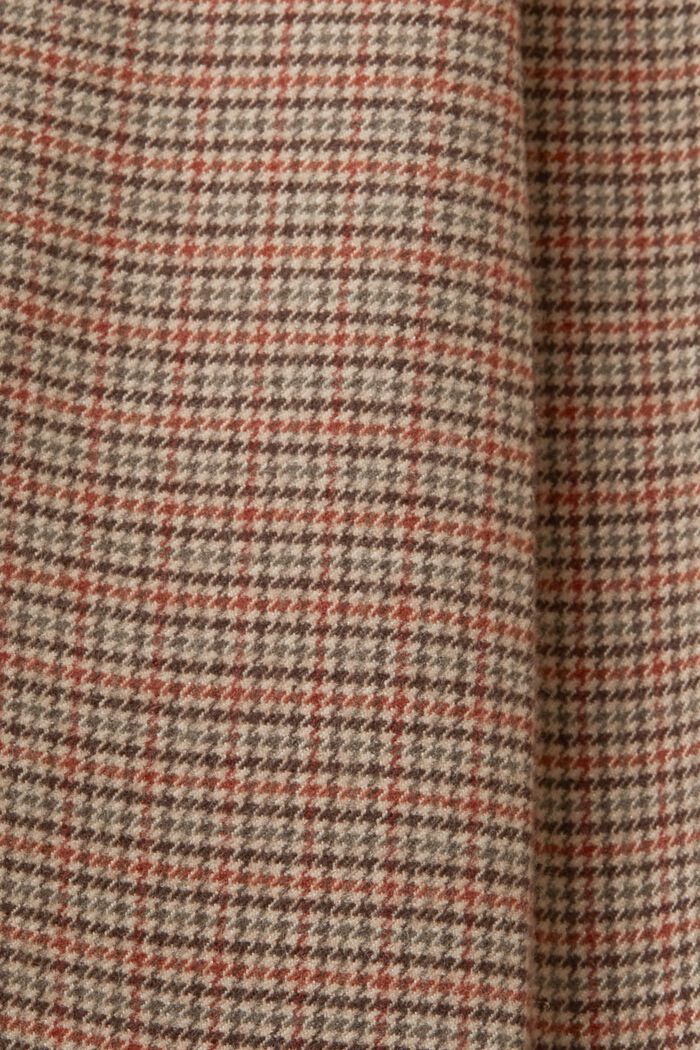 Bukser med høj talje og hanefjedsmønster, CARAMEL, detail image number 5