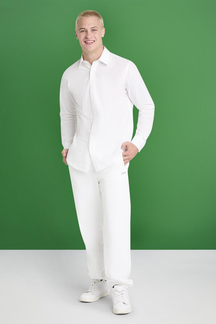 Skjorte i bomuldspoplin, WHITE, detail image number 2