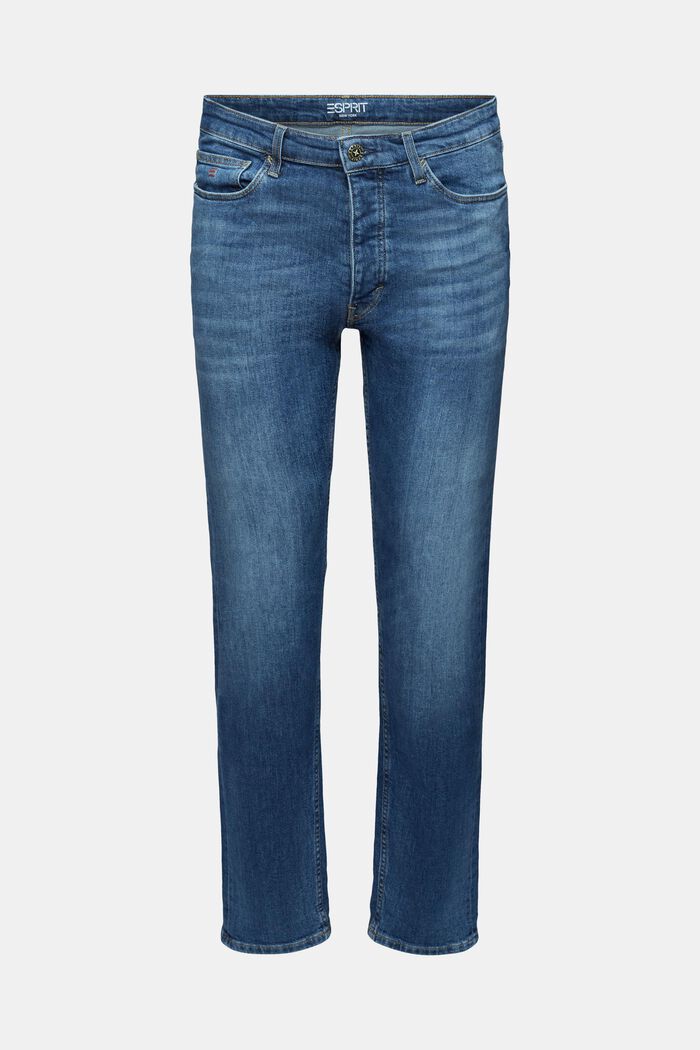 Lige jeans med ægkant og mellemhøj, BLUE MEDIUM WASHED, detail image number 7