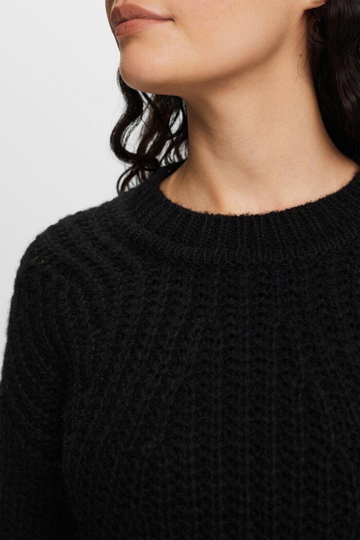 Sweater i ribstrik, BLACK, detail image number 2