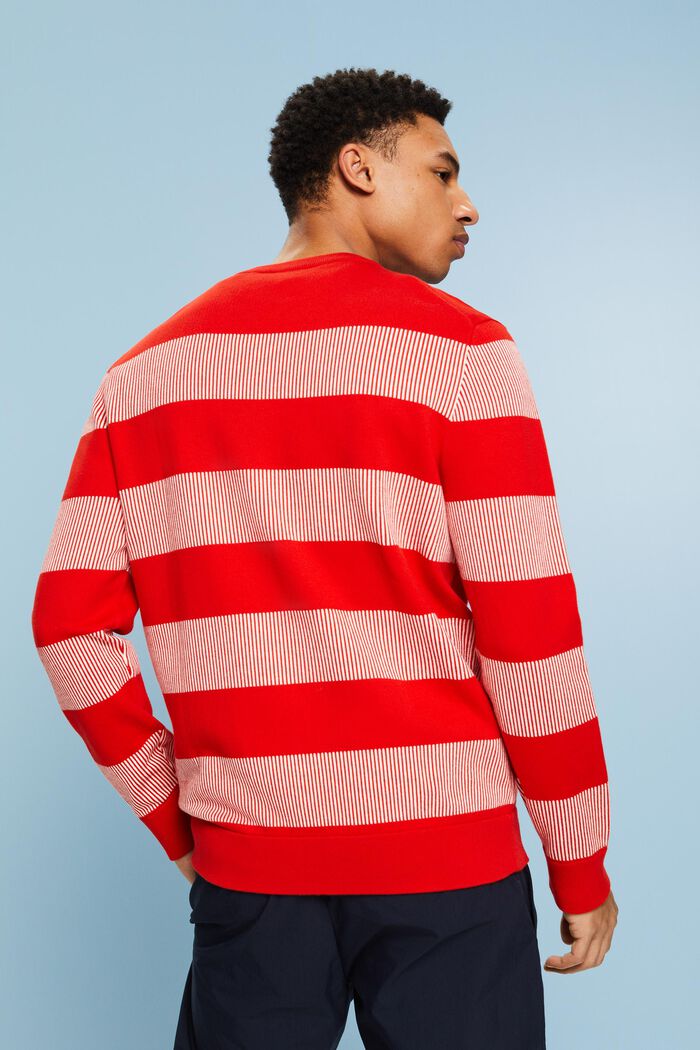 Stribet sweater i ribstrik, RED, detail image number 2