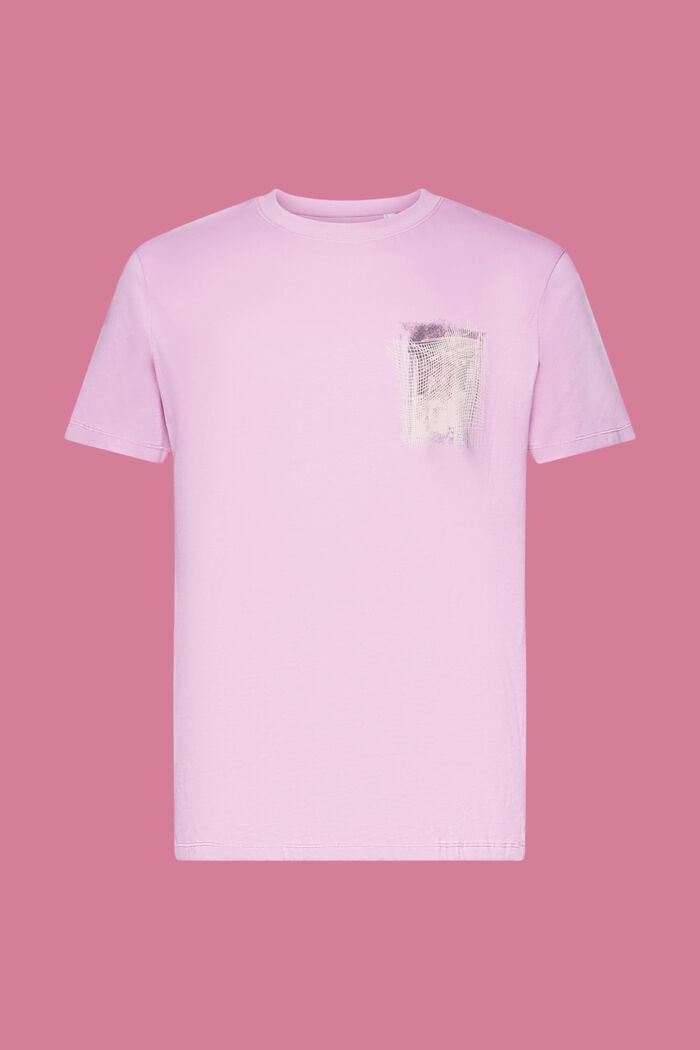 T-shirt i bæredygtig bomuld med print, LILAC, detail image number 5