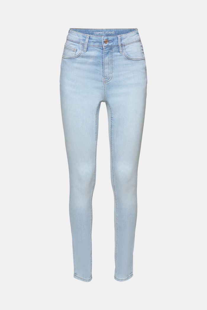 High skinny jeans, BLUE BLEACHED, detail image number 6