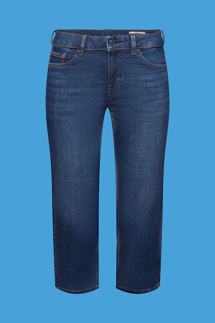 Capri-jeans med mellemhøj talje, BLUE DARK WASHED, detail image number 6