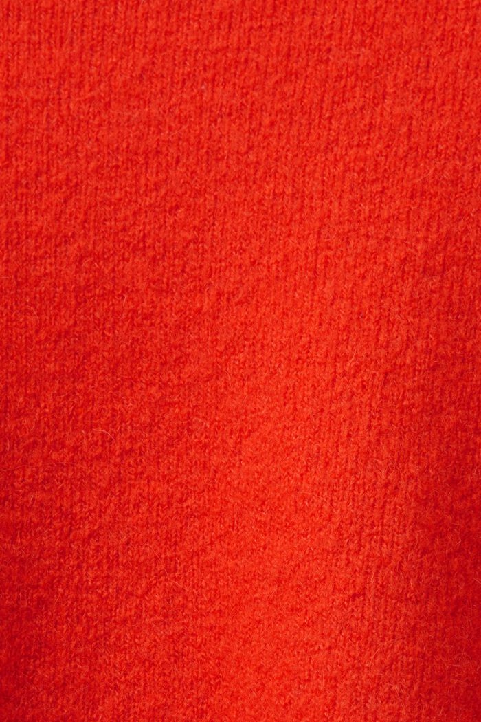 Rullekravesweater i uldmiks, BRIGHT ORANGE, detail image number 5
