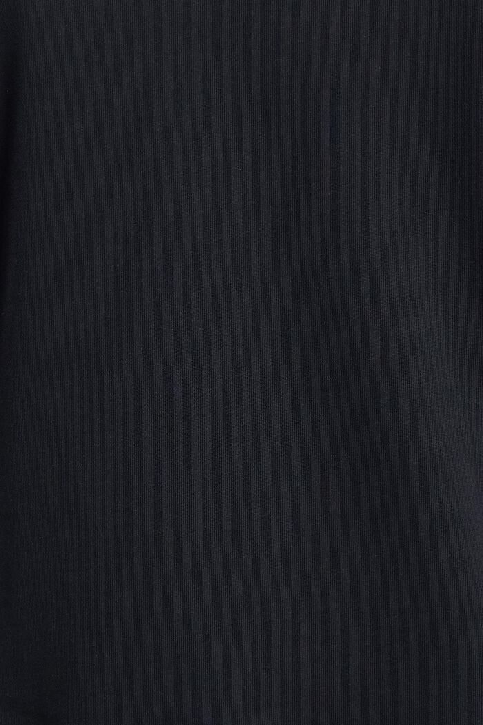 Stribet hættetrøje i bomuldsfleece, BLACK, detail image number 4