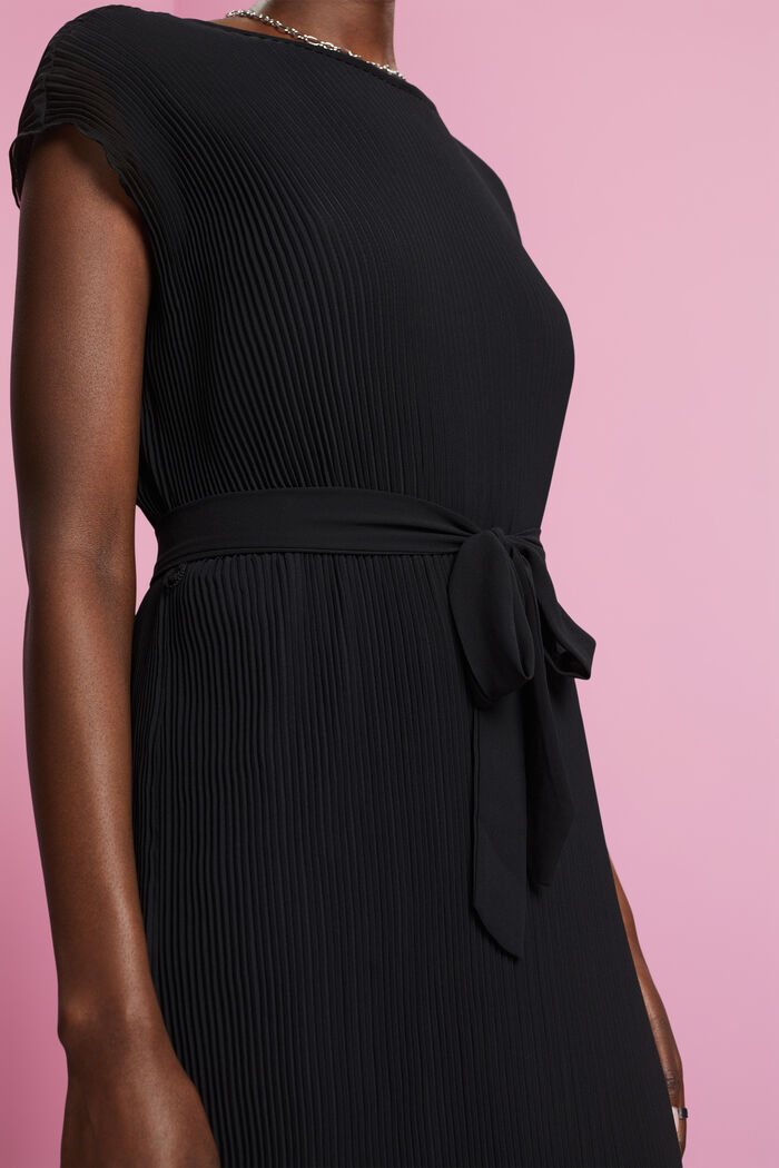 Plisseret kjole uden ærmer, LENZING™ ECOVERO™, BLACK, detail image number 2