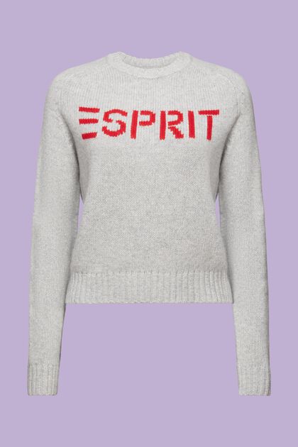 Sweater i uld/kashmir med logo