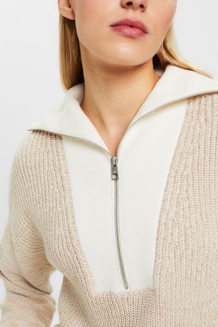 Tekstureret troyer-sweater, OFF WHITE, detail image number 2