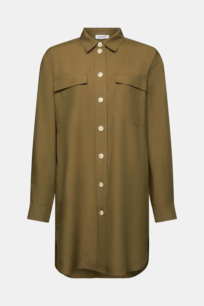 Oversized button up-skjorte, KHAKI GREEN, detail image number 6