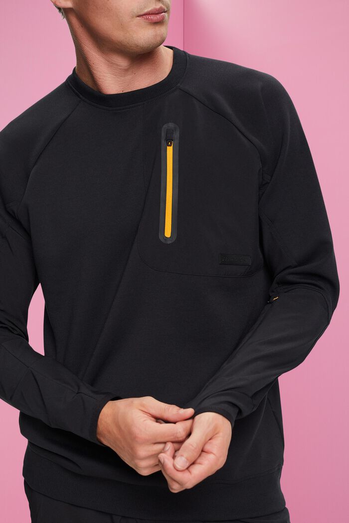Sweatshirt med lynlåslommer, BLACK, detail image number 2