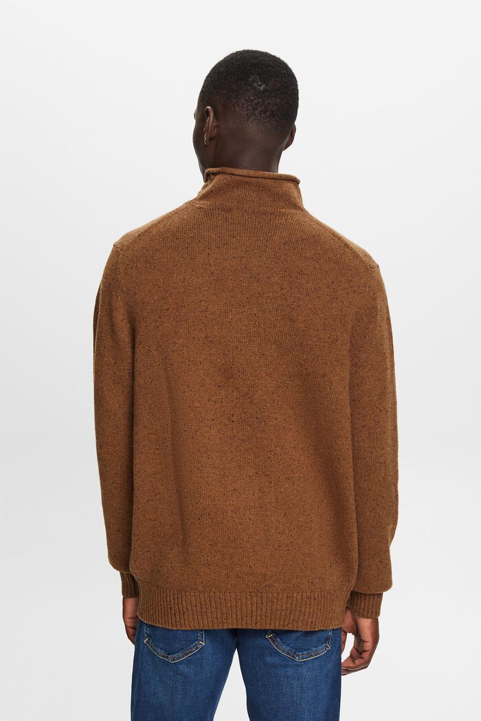 Sweater i uldmiks med høj hals, BARK, detail image number 4