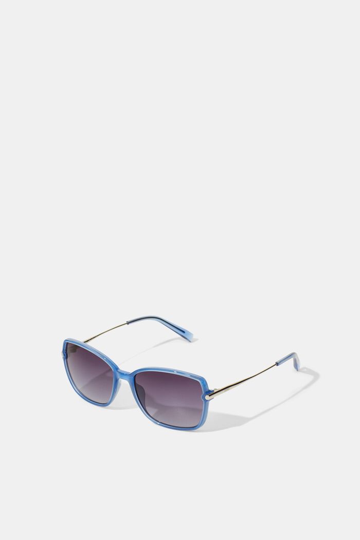 Rektangulære solbriller i materialeblanding, BLUE, detail image number 0