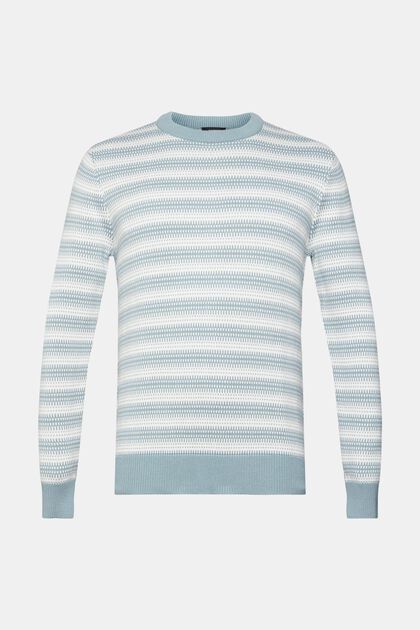 Stribet pullover, GREY BLUE, overview