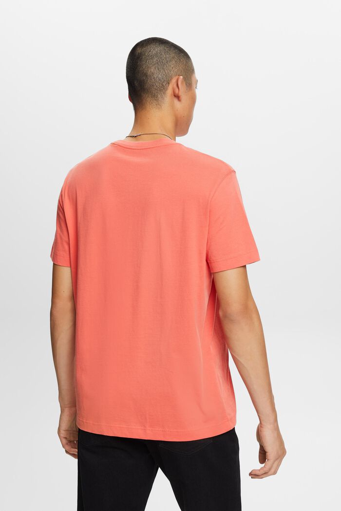 T-shirt med print på fronten, 100 % bomuld, CORAL RED, detail image number 4
