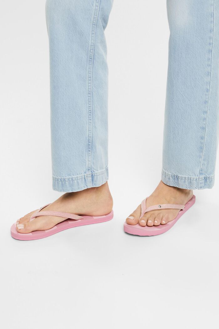 Flip flop-sandaler med tekstilremme, PINK FUCHSIA, detail image number 1