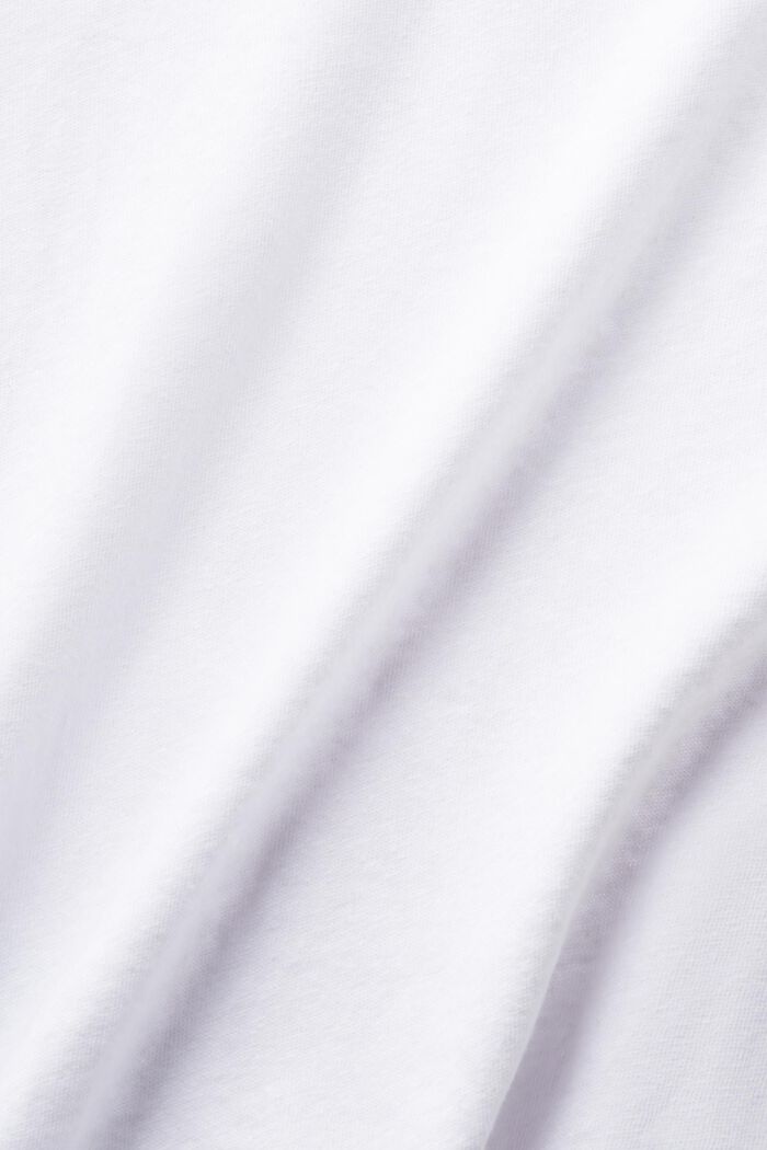 T-shirt i bomuld og hør, WHITE, detail image number 5