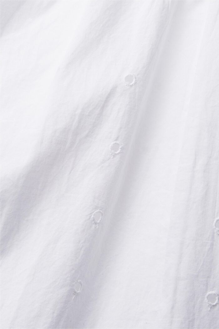 Bluse med broderie anglaise, WHITE, detail image number 4