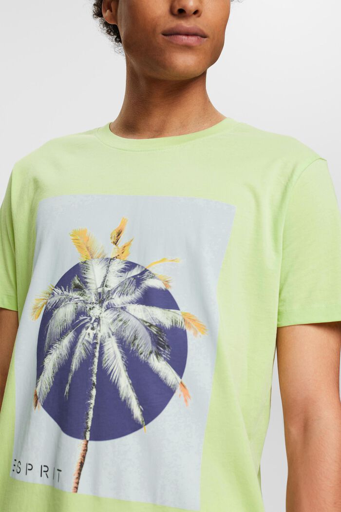 T-shirt i jersey med print, 100% bomuld, LIGHT GREEN, detail image number 2